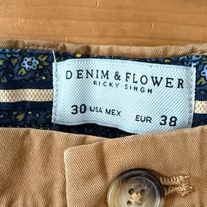 Golden/Tan Men's Flat Front Shorts by Denim & Flower